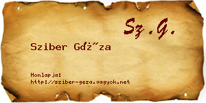 Sziber Géza névjegykártya