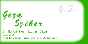 geza sziber business card
